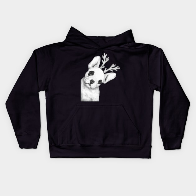 Christmas French Bulldog Kids Hoodie by kodamorkovkart